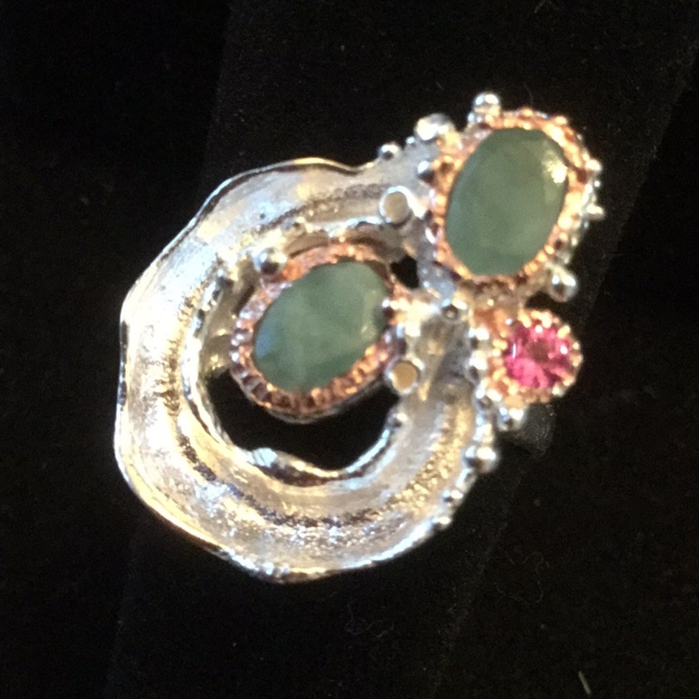 Genuine Art Moderne Emerald Ring